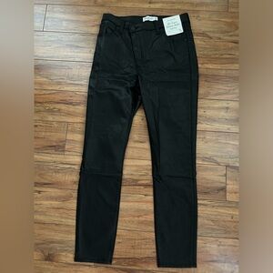 Abercrombie High Rise Super Skinny Ankle Jean, Coated Black, Size 29